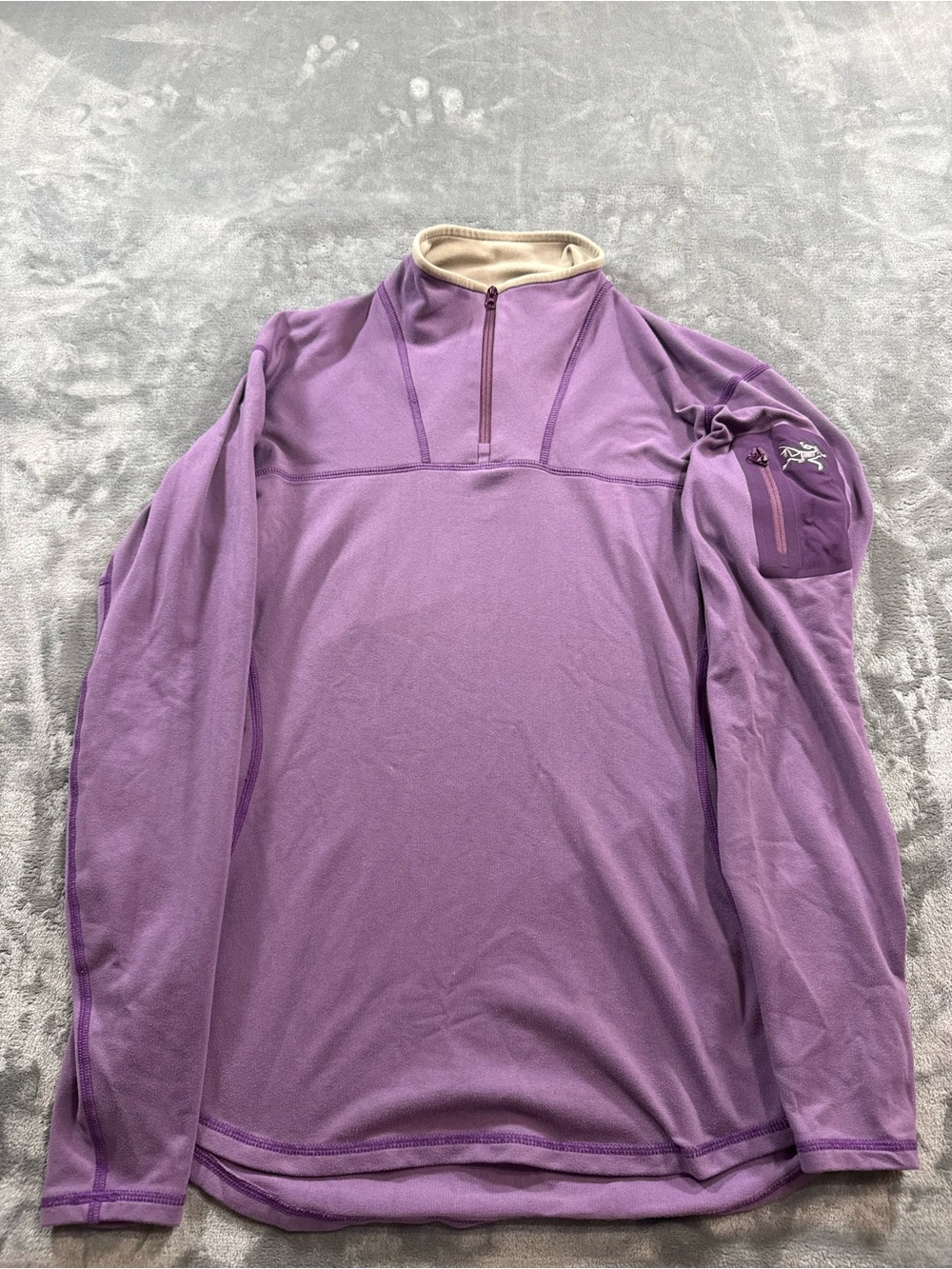 Purple Vintage Arcteryx Quarter Zip Sleeve Pocket Womens Large 12-14